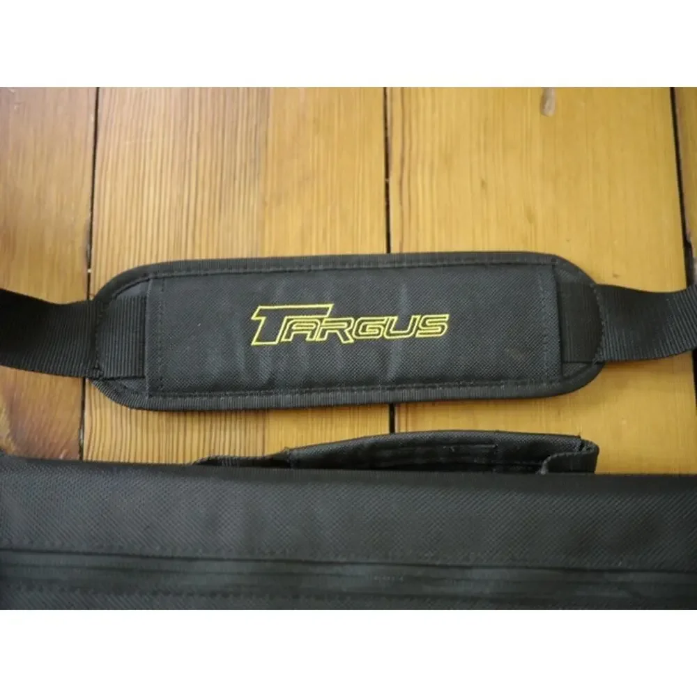 TARGUS Black Gray Nylon Rubber Padded Laptop Briefcase Messenger Shoulder Bag